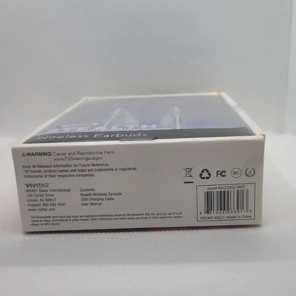 Muze Stealth Wireless Bluetooth Earbuds - White - NIB - Multiple available - Picture 6 of 6
